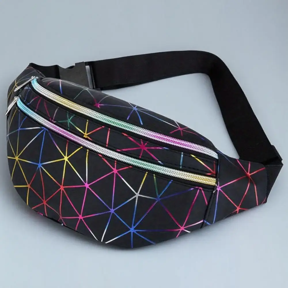 

Glitter Waterproof Waist Pack for Women, Laser Design Fanny Pack, Stylish Belt Bag for Outdoor Sports, Hiking, Running, Shopping