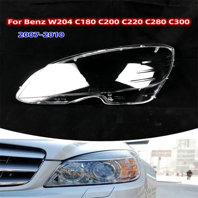 

HTTCY для Benz W204 C180 C200 C220 C280 C300 2007 ~ 2010 передняя крышка фар автомобиля, крышка объектива, крышка лампы, абажур, светильник