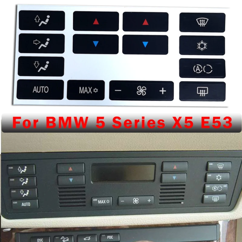 New 1Set Car Climate Control AC Switch Button Covers for X5 E53 1999-2006 E39 1996-2002 Interior Trim Accessories