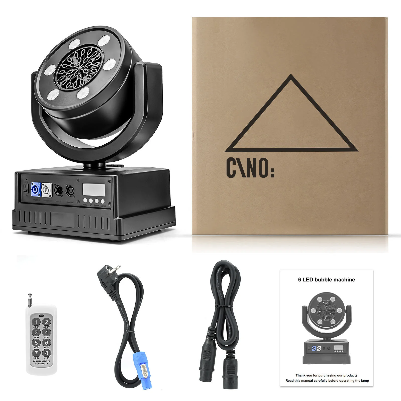 Butoy Electric Moving Head LED Bubble Machine DMX512 Controller 9 Channel Bubbles Sprayer for Wedding Kids Party Dancing