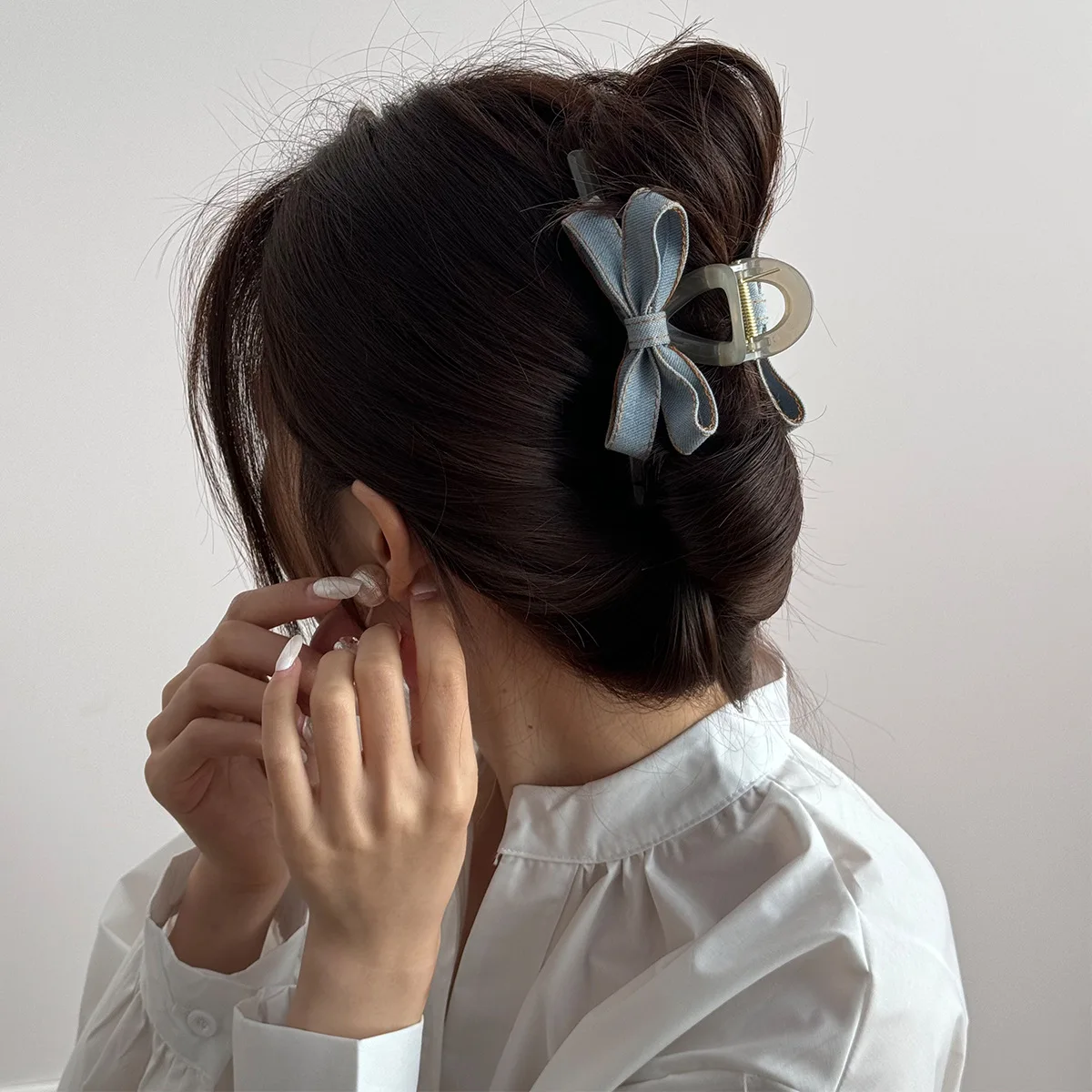 مخلب كليب فيونكات شعر اكسسوارات فام للنساء فتاة دبوس الكورية كبيرة سميكة القرش غطاء الرأس السلطعون خمر شعبية المصيد العصرية #4