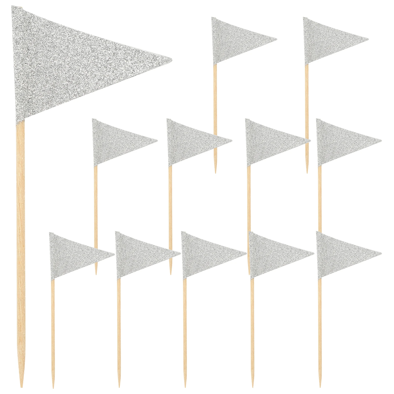 

12pcs Cake Sticks Toothpick Red Triangle Flags Cupcake Toppers Birthday Wedding Decor Food Picks Fruit Sandwich Party