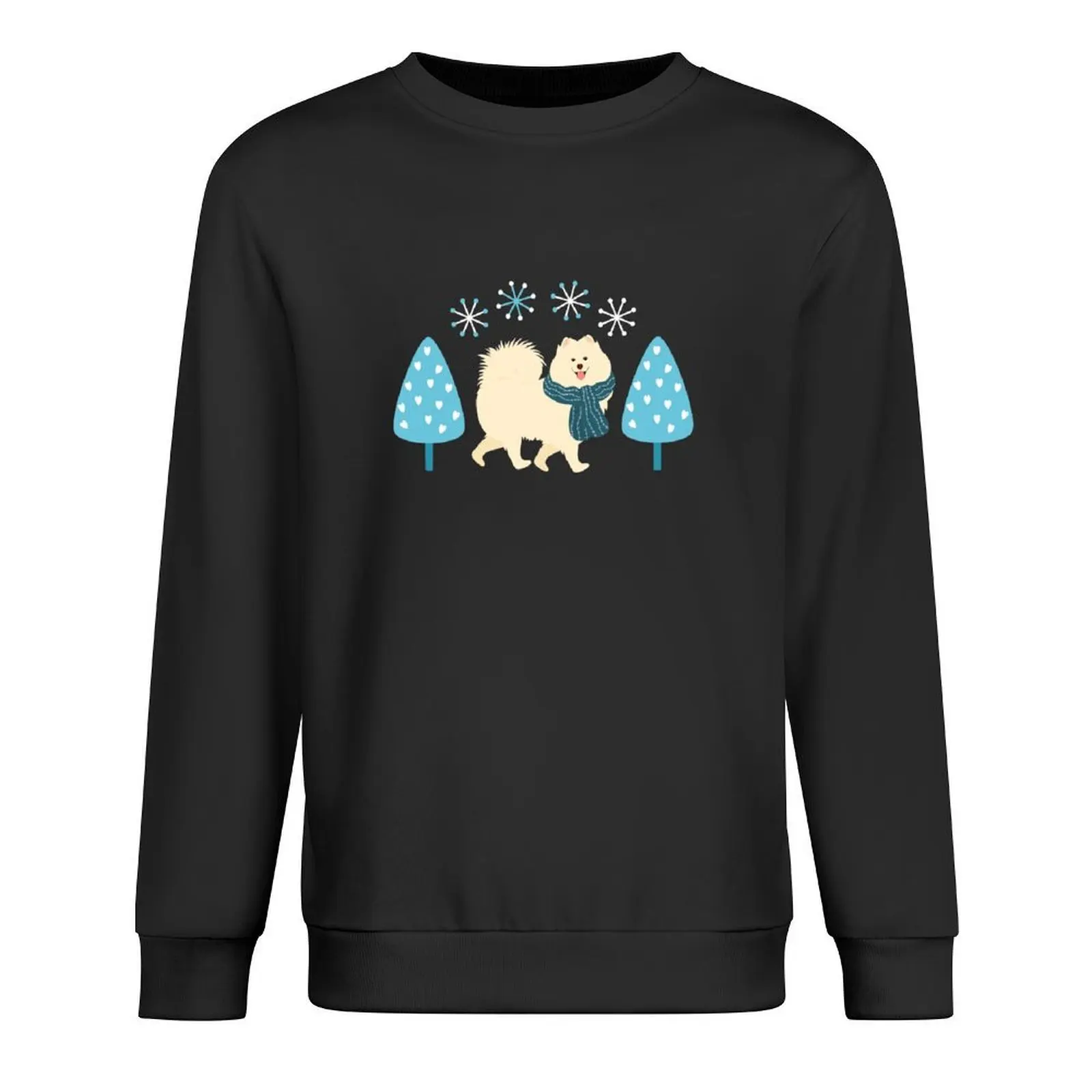 

Cute Samoyed dog in Winter Pullover graphic t shirts men tracksuit japanese style men clothing sports sweatshirt man