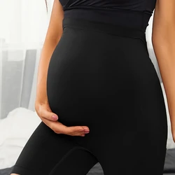 Collant a righe premaman taglie forti biancheria intima ad alta elasticità per donne incinte grasse pantaloncini di sicurezza traspiranti per la gravidanza