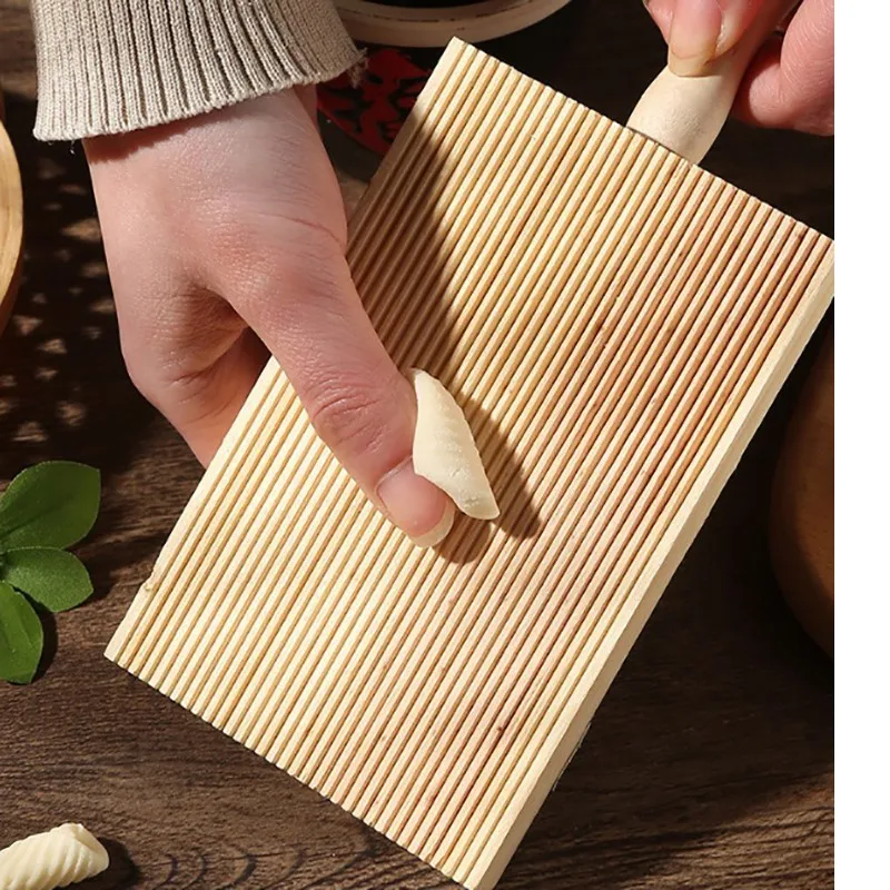 Household Garganelli Board Non-stick Wooden Pasta Gnocchi Board Gnocchi Roller Noodles Wooden Butter Table And Popsicles