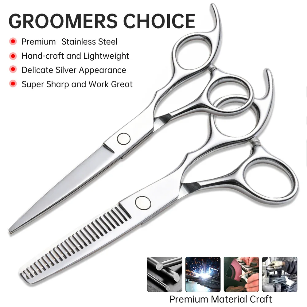 

SHINEKNOT Pet Scissors Trim Hair Beauty Special Dog Fishbone Bent Teeth Clipper Teddy Bear Gold Hair Thinning Set