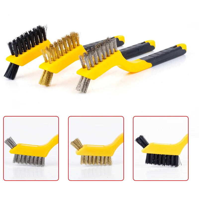

Stainless steel wire brush for industrial use, rubber-coated toothbrush-style cleaning and rust removal mini toothbrush