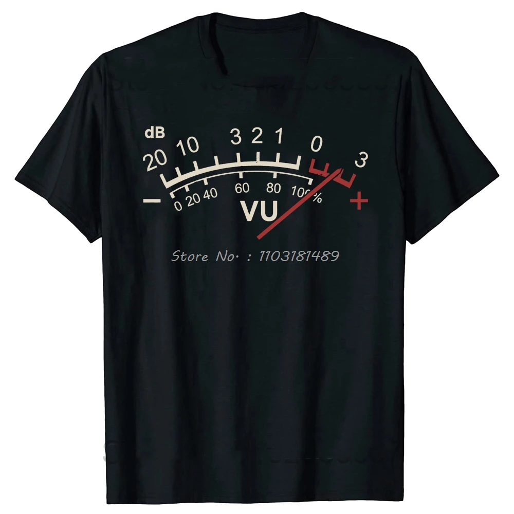 2026NEW VU Meter Music Sound DB DJ Retro Vintage Classic T Shirt Men Casual Short Sleeve Tees Tops Harajuku Analog Audio MensY2K