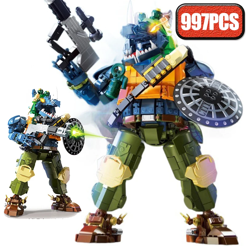 

2030 Transforming Rhinoceros Robot Building Toy Ornament Building Blocks Warrior Robot Toy Model Boy Birthday Gift Holiday Gift