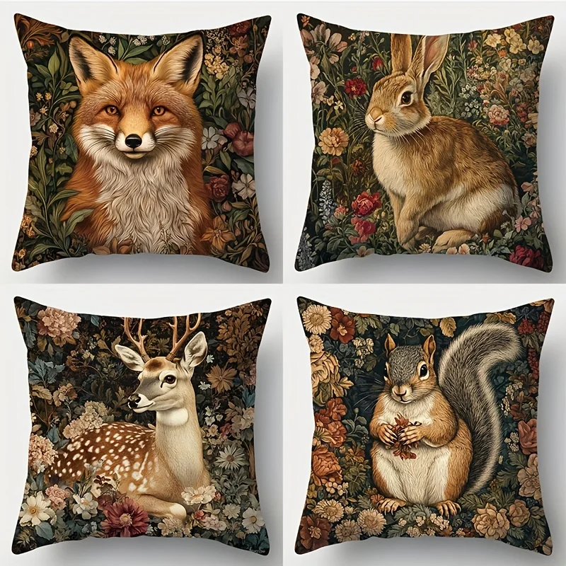 Conjunto  4 piezas, funda  almohada bohemia nueva, cuadros, patrón étnico, cálida y cómoda, hermosa y práctica, 44.96 cm * 4