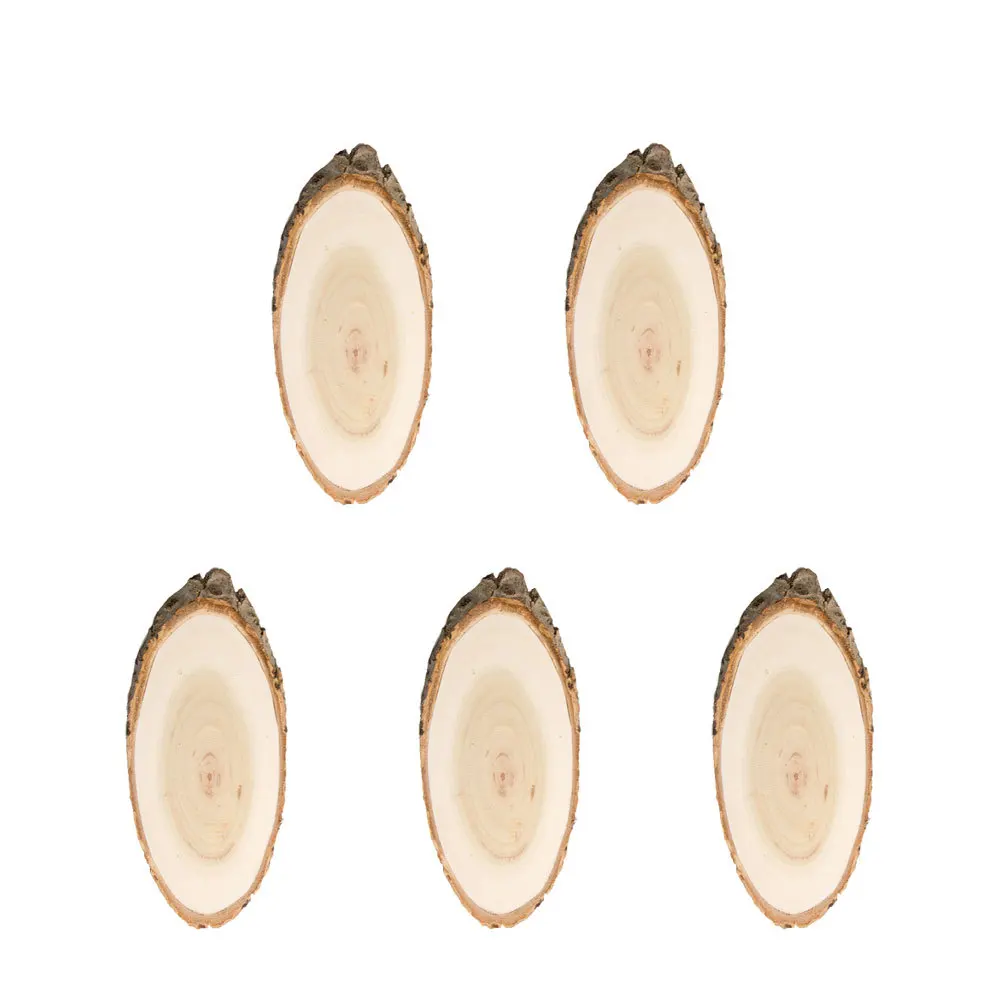 

5Pcs Oval Pine Wood Hanging Message Boards Blank Smooth Surface DIY Drawing Painting Display Board Pendant for Home Restaurants