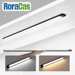 Motion Sensor Lights Aluminium Long Strip LED Cabinet Light Bar 80 / 60cm Magnet Lamp For Kitchen Closet Wardrobe Gradevin