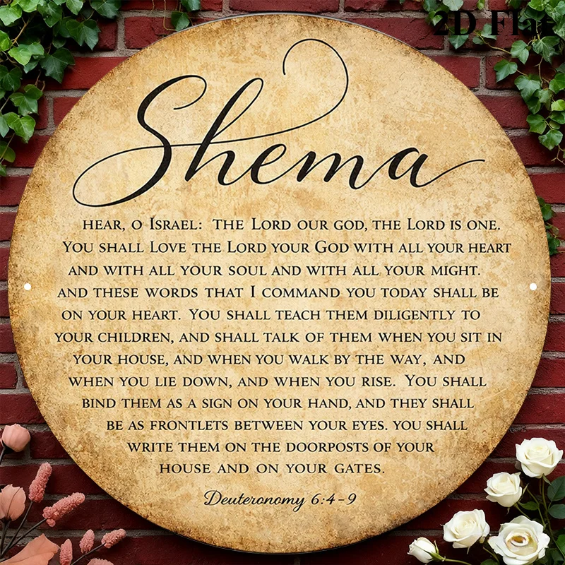 CIFBUY Vintage Judaica Scripture Aluminum Wall Art 8x8 Inch Waterproof Metal Sign for Home Living Room Bedroom Office Decor view 6