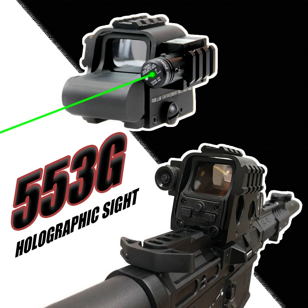 

Tactical HD telescope 553G red and green reticle reflective holographic sight with green laser