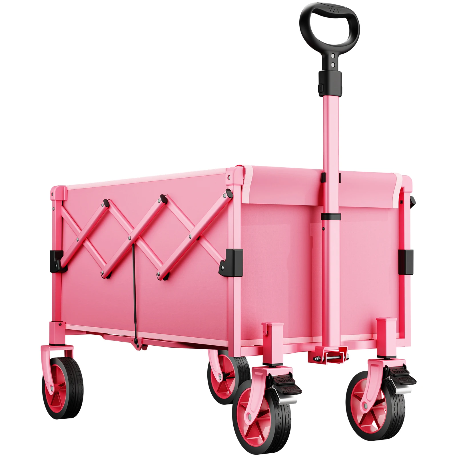

330LBS Collapsible Beach Wagon 130L Foldable Cart Lightweight Outdoor Utility Folding Heavy Duty Garden Wagon Cart for Camp Shop