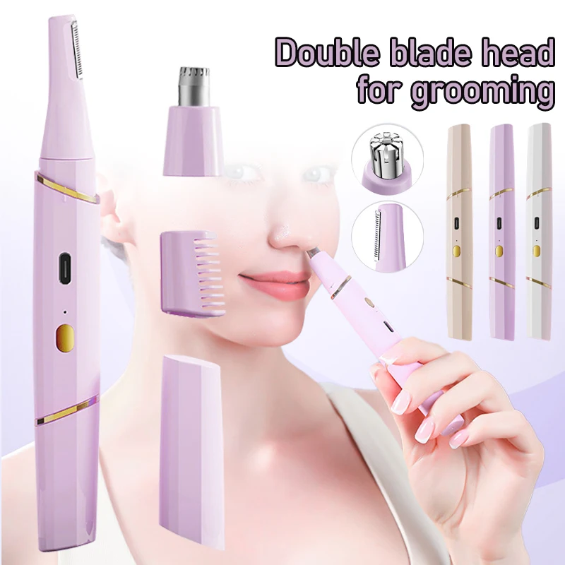 

2-в-1 электрический триммер для бровей и грумер для волос в носу USB перезаряжаемый триммер для волос на лице безболезненный прецизионный инструмент для ухода за волосами ﻿