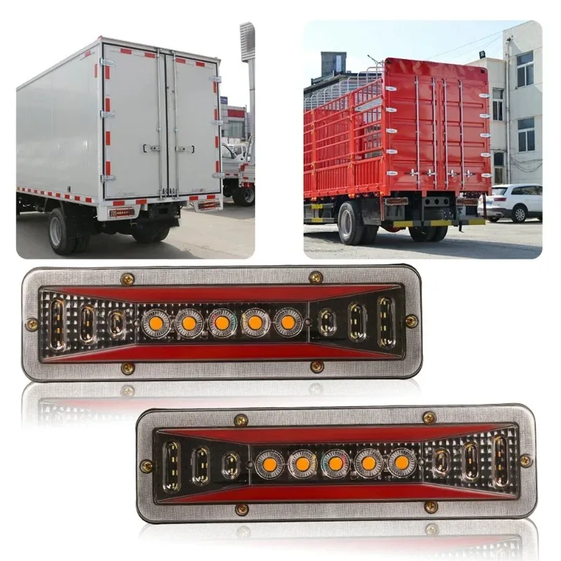 2 قطعة 12 فولت للحافلة المعسكر جرار سيارة مقطورة شاحنة أضواء خلفية بدوره إشارة عكس الفرامل LED مصباح قارب المركبات شاحنة الضوء الخلفي