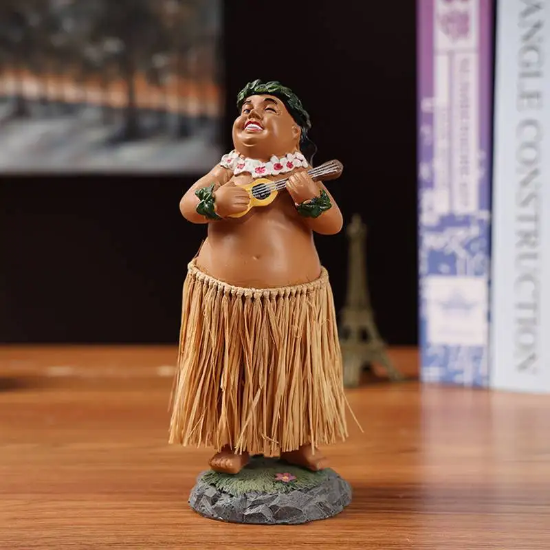 Hula Girl with Ukulele Shake Body Dolls Dashboard Car Decoration