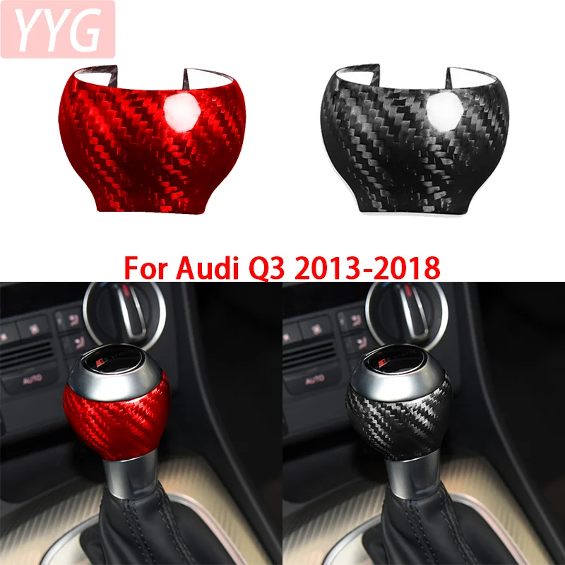 

Декоративная накладка на ручку переключения передач центральной консоли автомобиля, наклейка-украшение для Audi Q3 2013-2018, карбон