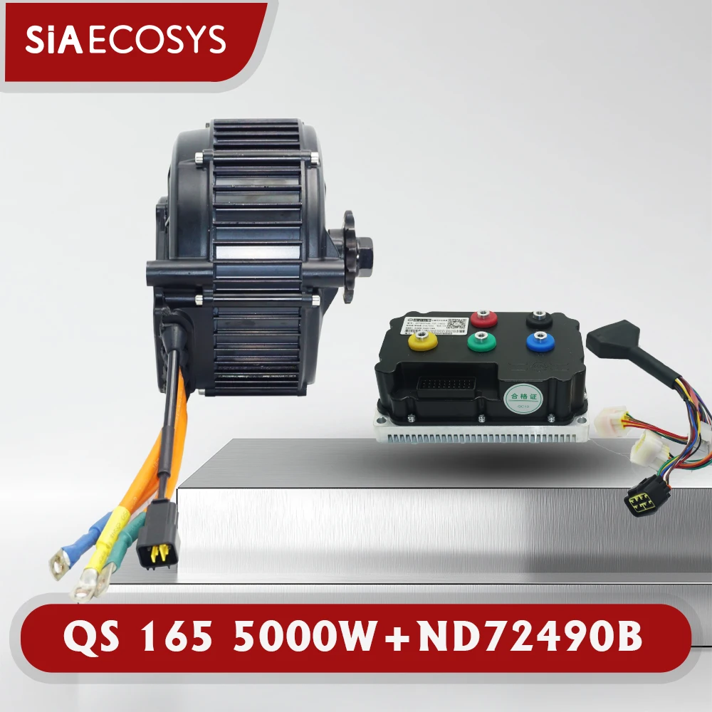 Electric Motrocycle Mid Drive Motor Kits QS MOTOR QS165 5000W 72V with Fardriver Controller ND72490B