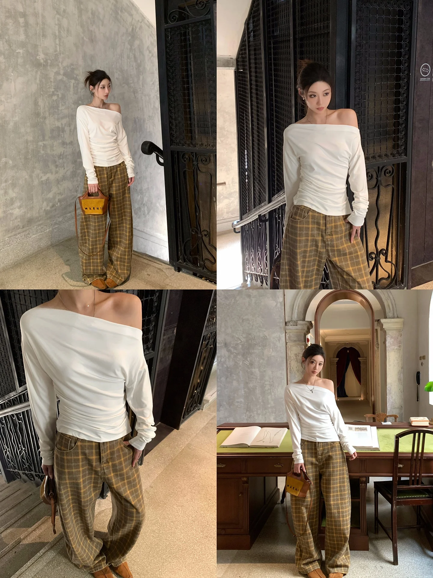 

Elastic Folded Waist Slimming Top T-irt Women's Sle Casual Loose Fit Long Sve Bal Knittedwear for Spring
