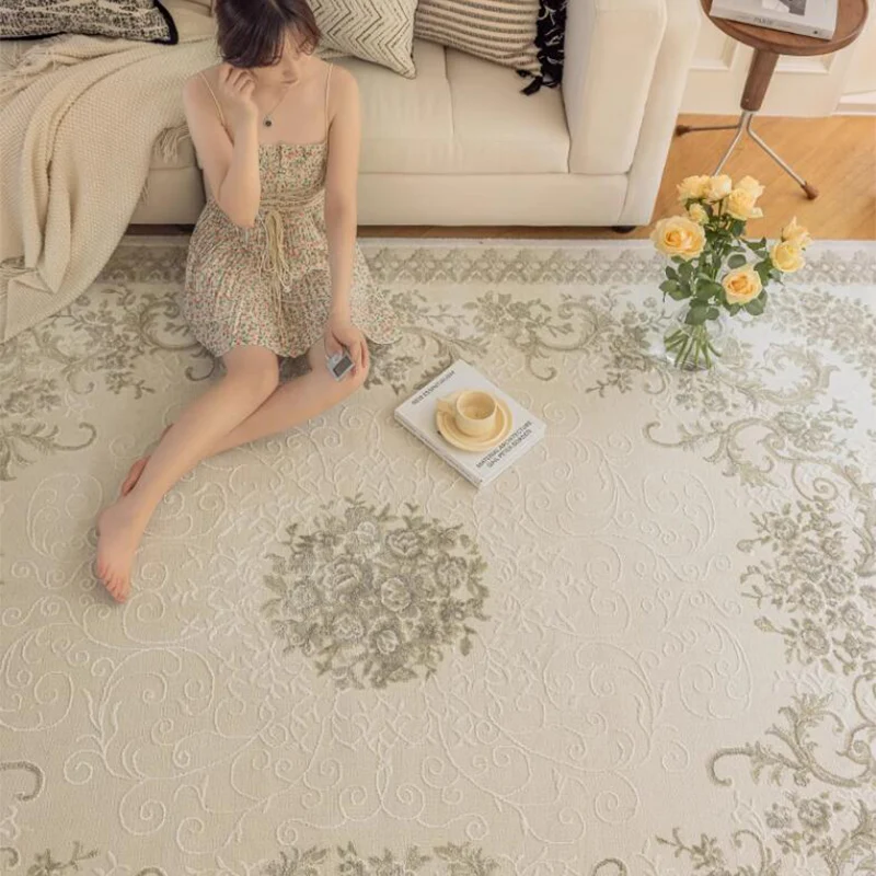 2023 New Europe Living Room Carpet Thick Polypropylene Floor Mat Vintage Green Sofa Table Carpets Bedroom Bedside Rug Home