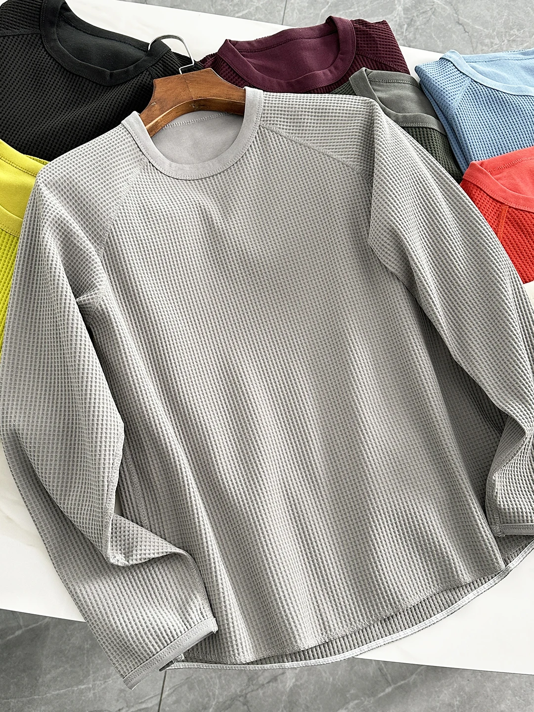 Outdoor Breathable Quick Dry Loose  Color Base Shirt T-Shirt Couple Fashion Spring 2026 Casual round Neck Long Sleeve