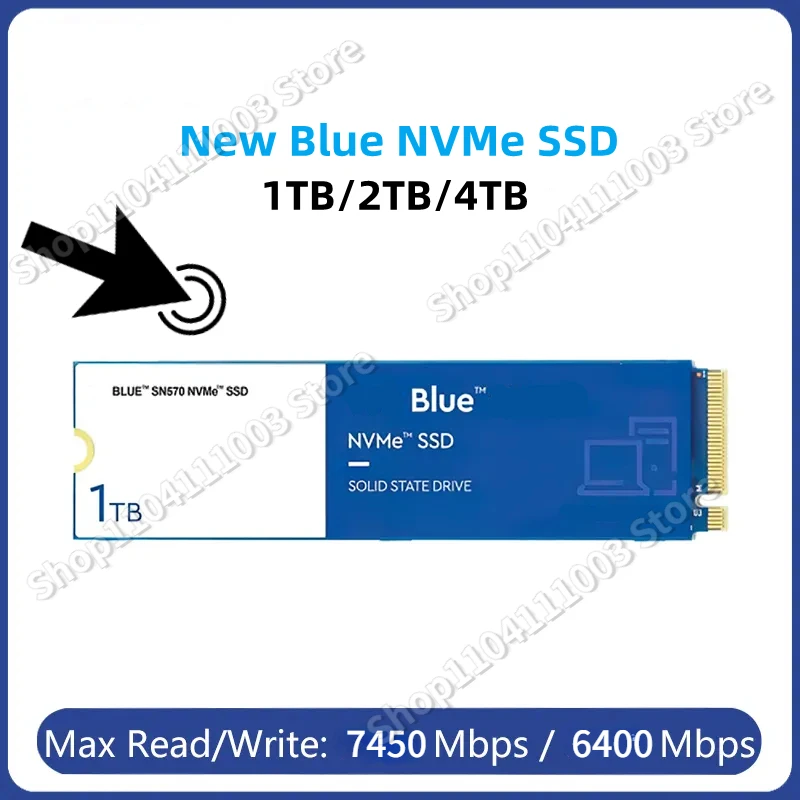 

Новый высокоскоростной Синий SN570 NVMe SSD 8 ТБ 4 ТБ 2 ТБ 1 ТБ SSD pcie5. 0*4 M.2 2280 Внутренний твердотельный накопитель для ноутбуков ПК PS5