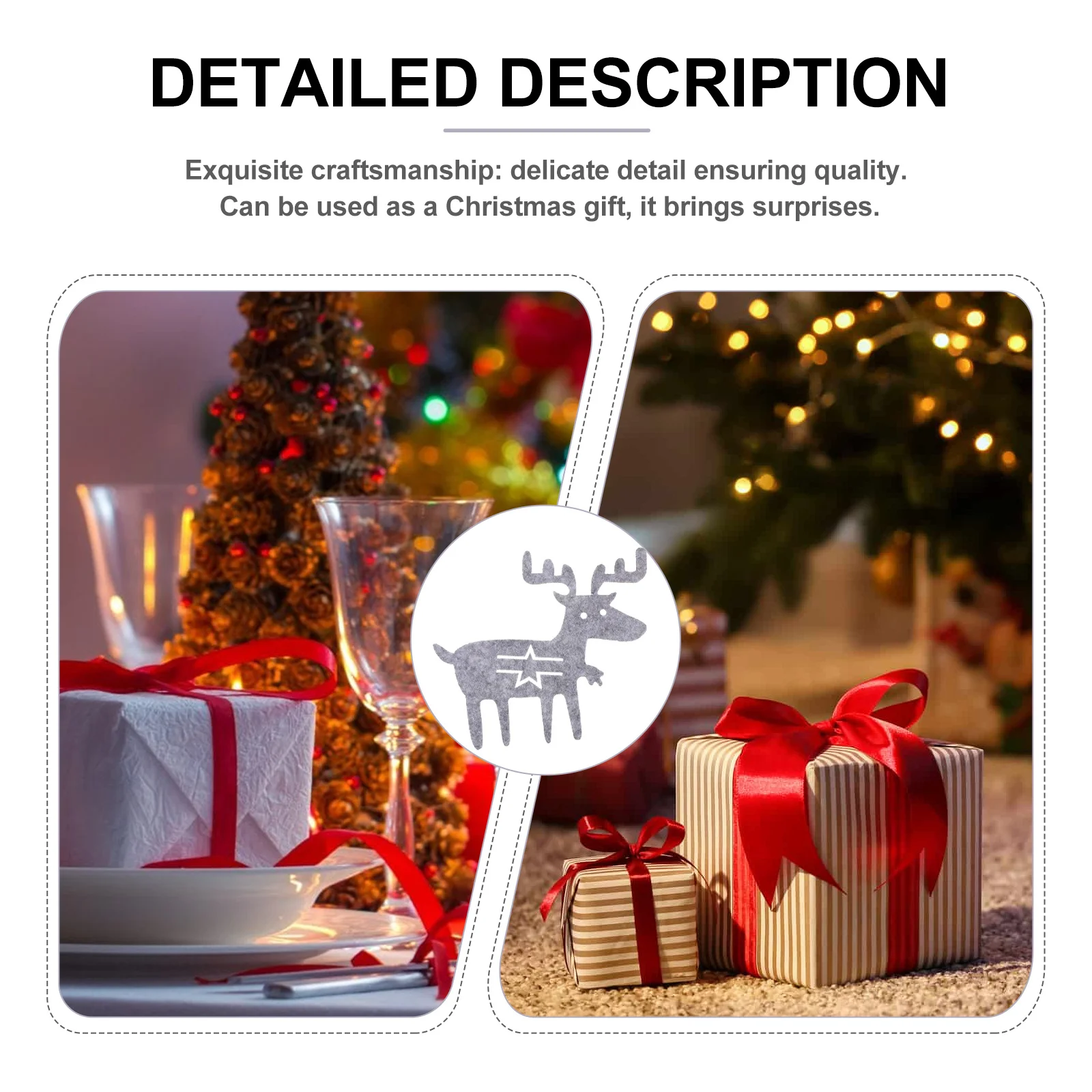 

4Pcs Christmas Reindeer Cutlery Holders Fabric Spoon Fork Bags Festive Tableware Storage Party Dining Table Decorations