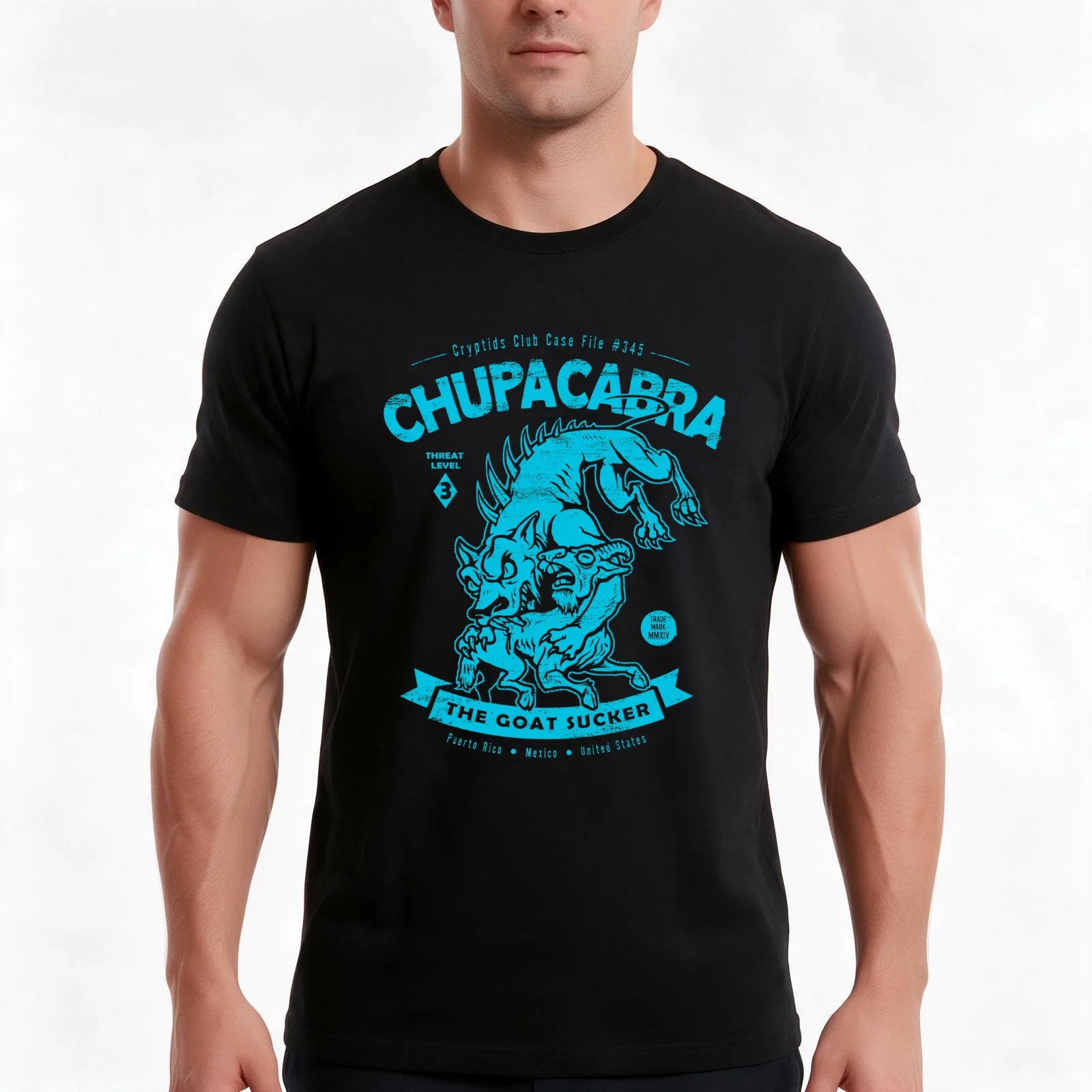 Chupacabra - Cryptids Case file #345 T-Shirt, Summer Casual Cotton Tee, Oversized Streetwear Tops, Vintage Graphic Print