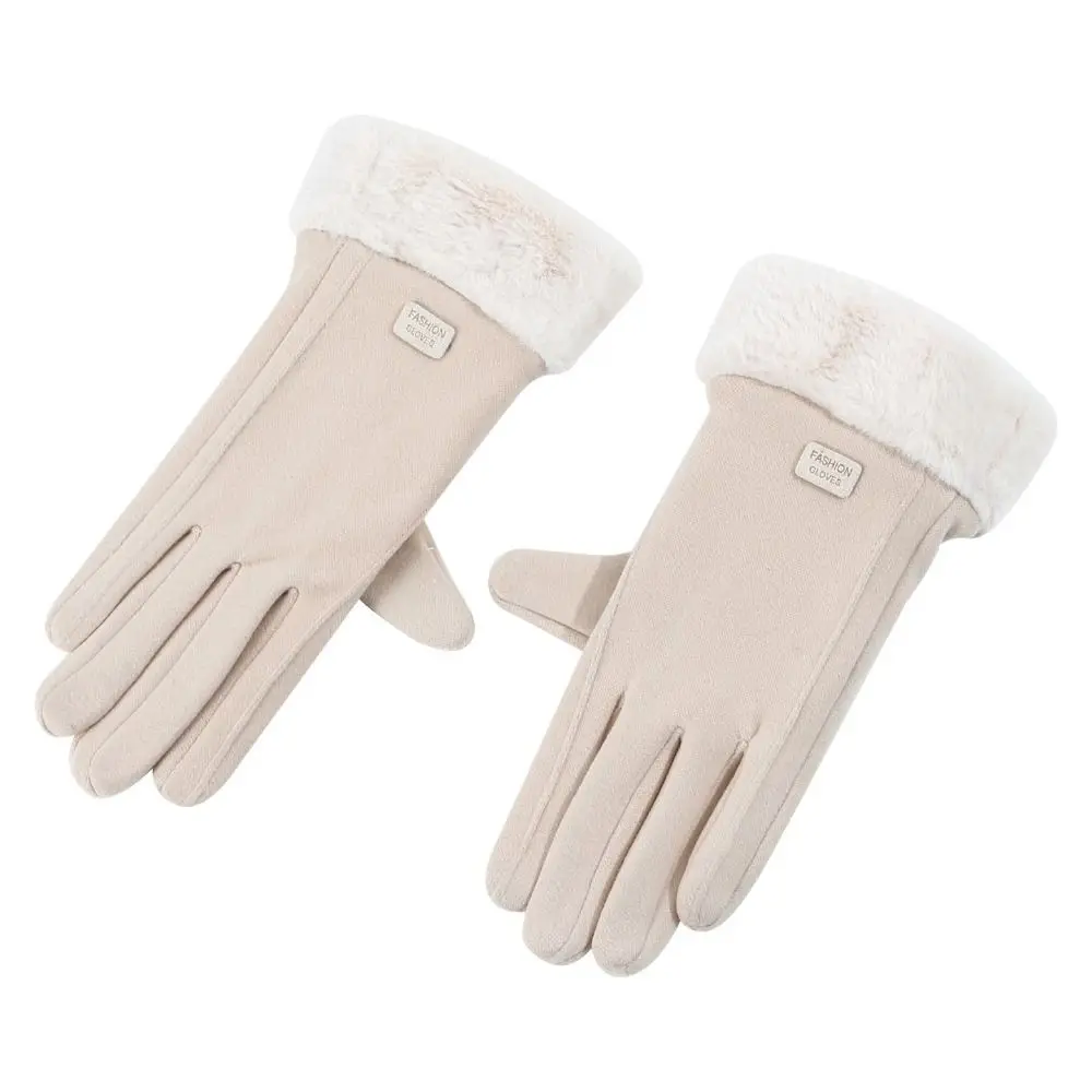 Fleece-Lined Touchscreen Gloves Windproof Thick Thermal Cycling Gloves Touchscreen Full Finger Windproof Driving Gloves