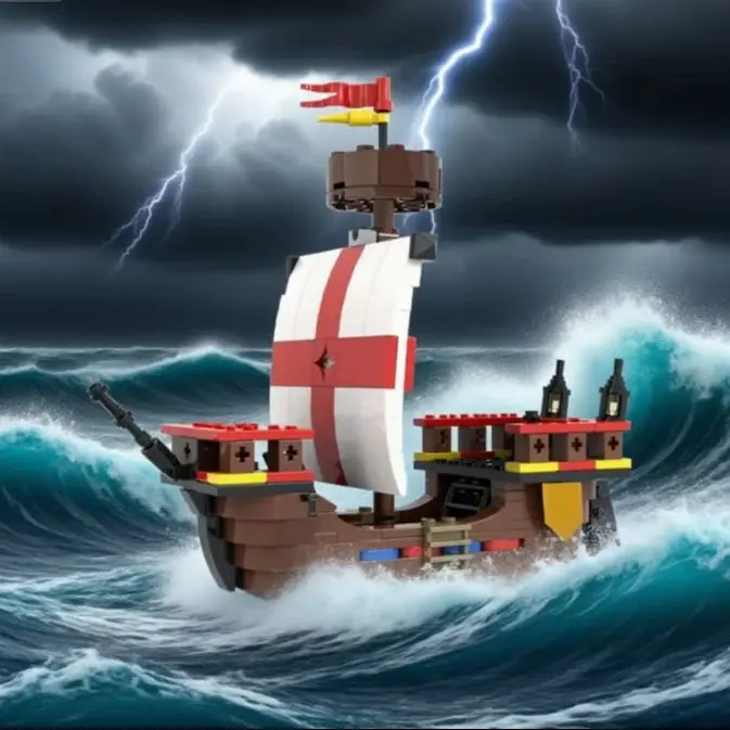 

MOC Creative Medieval Cog Ship Building Blocks Adventure Medieval Ship Cabin Model Boat Assemble Bricks Toy Kid Gift