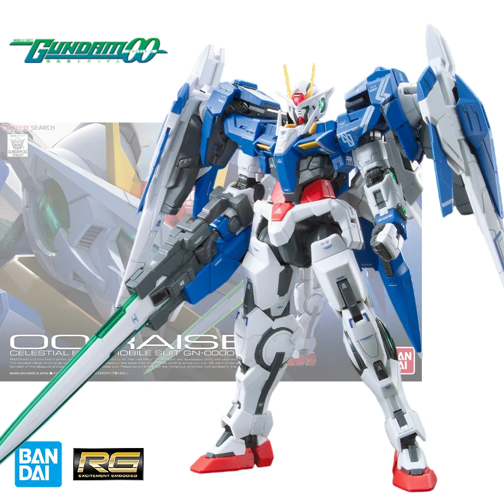 

Bandai Genuine RG 1/144 OO RAISER 00R GUNDAM GN0000+GNR010 Anime Action Figure Assembly Toys Model Decorative Toy Gifts