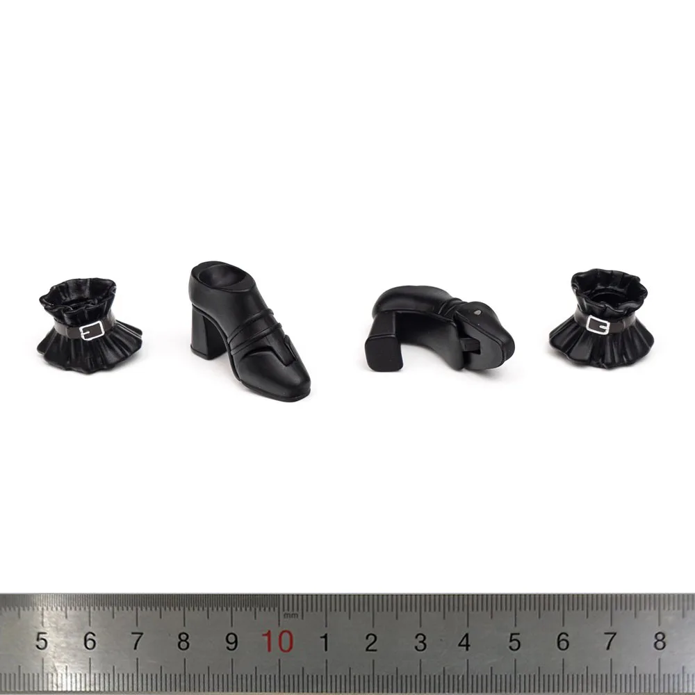 1/12 HASUKI PA008 Cartoon Female Soldier Warrior Rose Knight Mini Toy Model Black Solid Shoe Boot Leg Bandage Stand Platform DIY