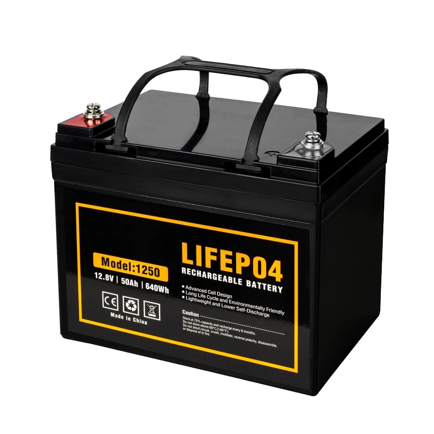 

Аккумулятор LiFePO4 12В 50Ач, глубокого разряда, 4000+ циклов, литий-железо-фосфатный, перезаряжаемый, для солнечных систем, морского применения, на заказ