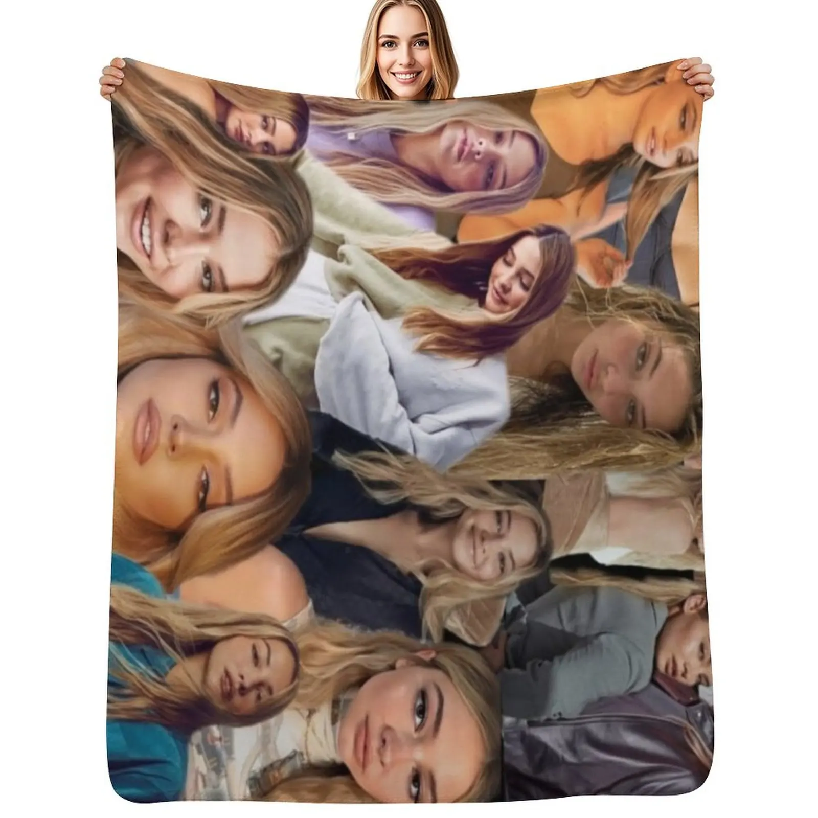 

Madelyn Cline Montage Throw Blanket Lightweight Warm Blanket for Indoor Outdoor Use