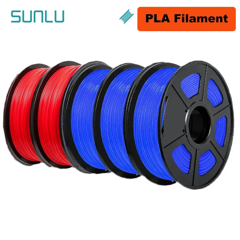 SUNLU 5 kg 3D-Filament PLA/PLA PLUS/PETG/ABS Filamnet 1,75 mm 5 Rollen 1 kg ordentlich gewickeltes 3D-Drucker-Filament für 3D-Drucker
