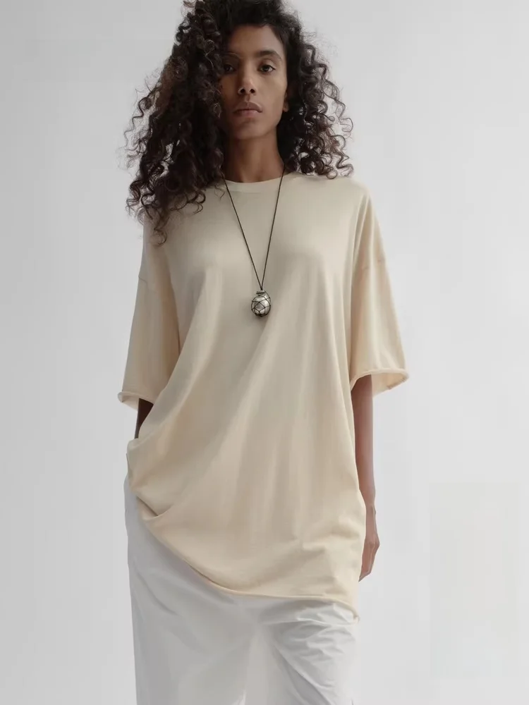

Edition Red Label 2025 Summer New Long Staple Cotton Cuffed Short Sleeve T-Shirt Pure Cotton round Neck Regular Fit Color
