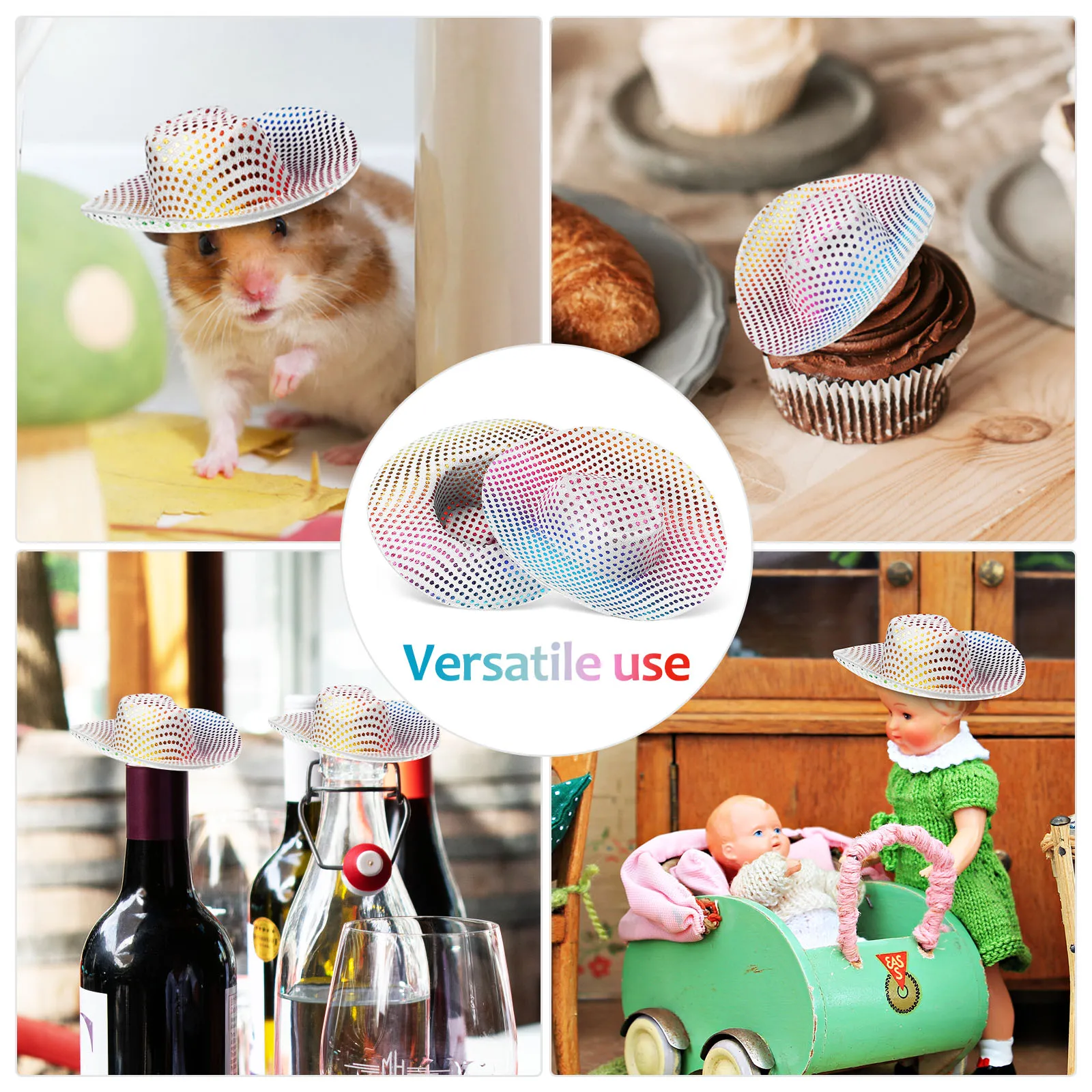 

20 Pcs Mini Cowboy Hat Girls Cowgirl Hats for Tea Party Cute Craft Number Miniature Western