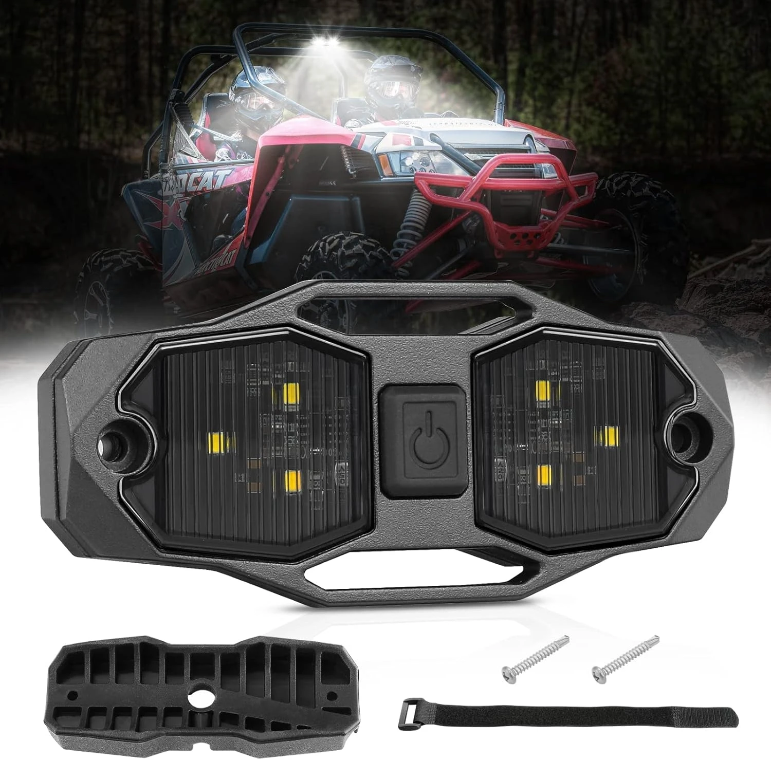 

UTV LED Interior Dome Light For 2017+ Can-Am Maverick X3 MAX 12V Universal Roll Bar 1-4inch Mount Utility Roll Cage Dome Light