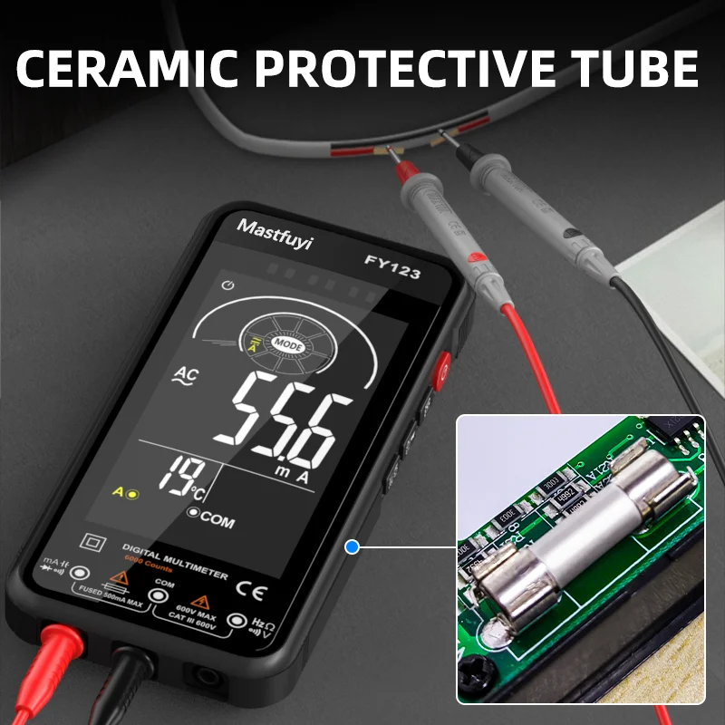 Newest Profesional Digital Multimeter True RMS Smart Multitester DC AC Current Voltage Capacitor Ohm Diode Live Electric Tool