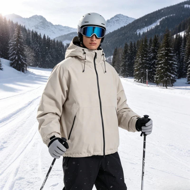 GSOU SNOW Men's Loose Snowboard Skiing Jacket Hooded Coat Windproof Waterproof Thermal Insulated Winter Outdoor Activities