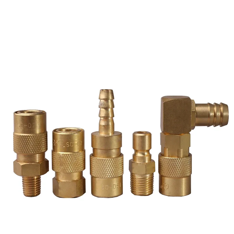 LSQ-Q2 Open Type Mould Nozzle Cooling Water Quick Pipe Joint Middle Body Brass Internal Thread Outer Wire Right Angle