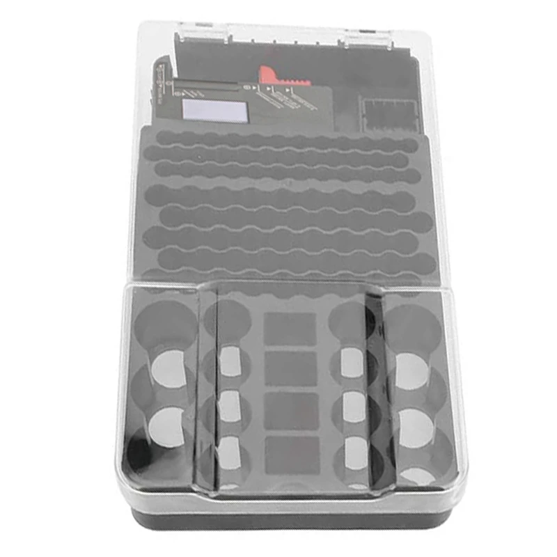 Battery Storage Case 104 Grids Thick, Durable High Precision Container Box Battery Bag Holder With Battery Tester