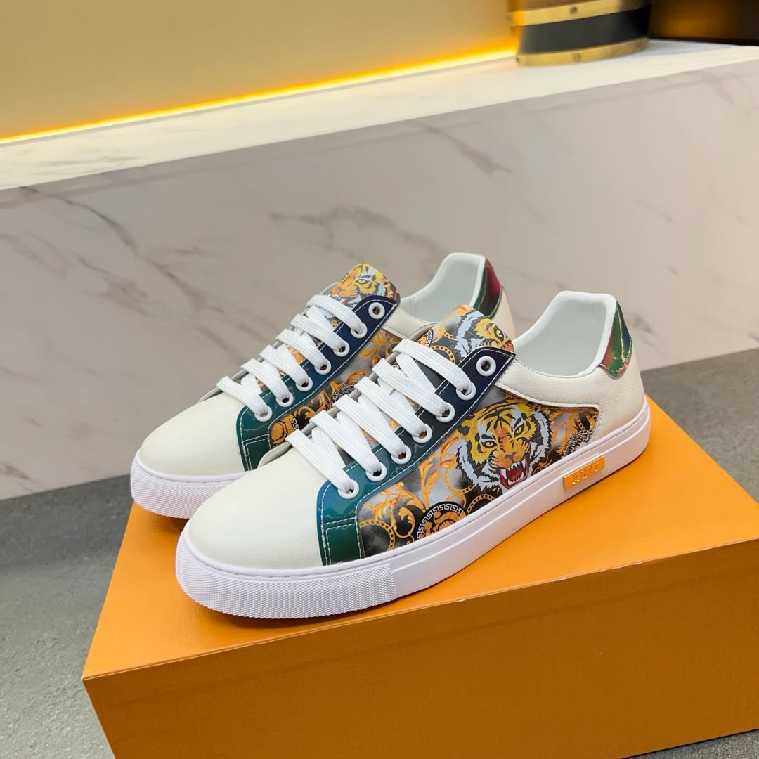 

Крутые высококачественные мужские кроссовки Kawaii с принтом головы тигра Casual oes, роскошные белые кроссовки Personali Faion, весна-лето, Новое поступление