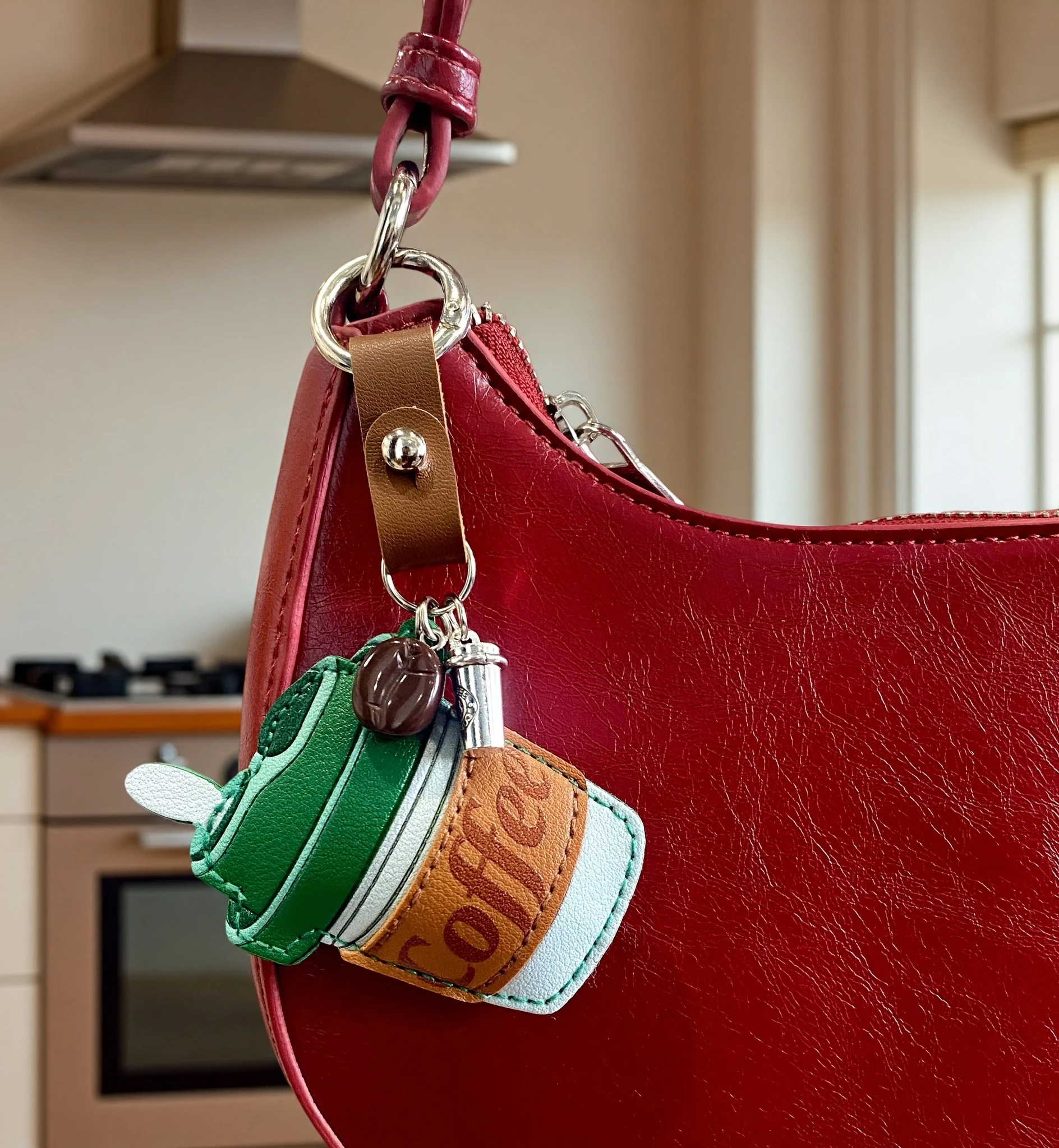 พวงกุญแจหนัง PU ลายกาแฟ พร้อมจ - Coffee Equipment Bag บทวิจารณ์และราคา