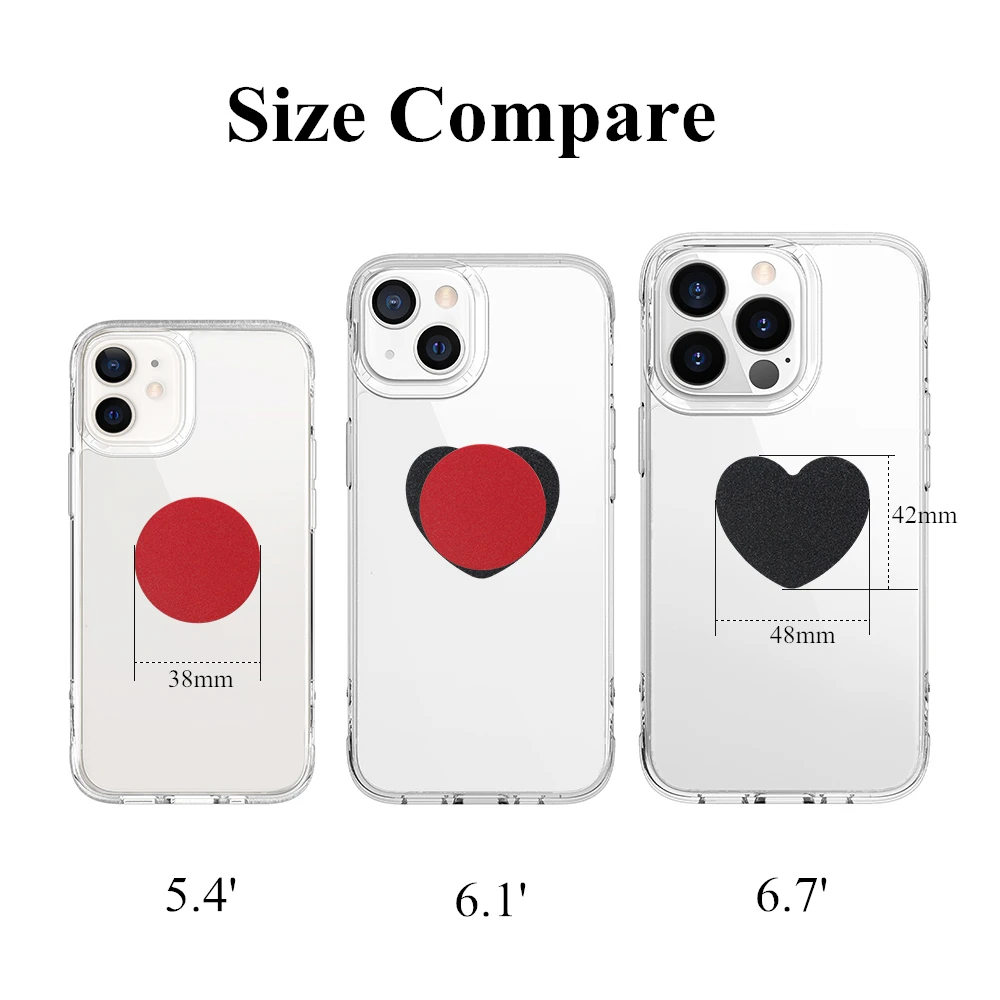 5Pack Mobile Phone Cute Heart Metal Plate Sticker For Magnetic Car Mount Holder Universal Magnet Stand Disk Sheet