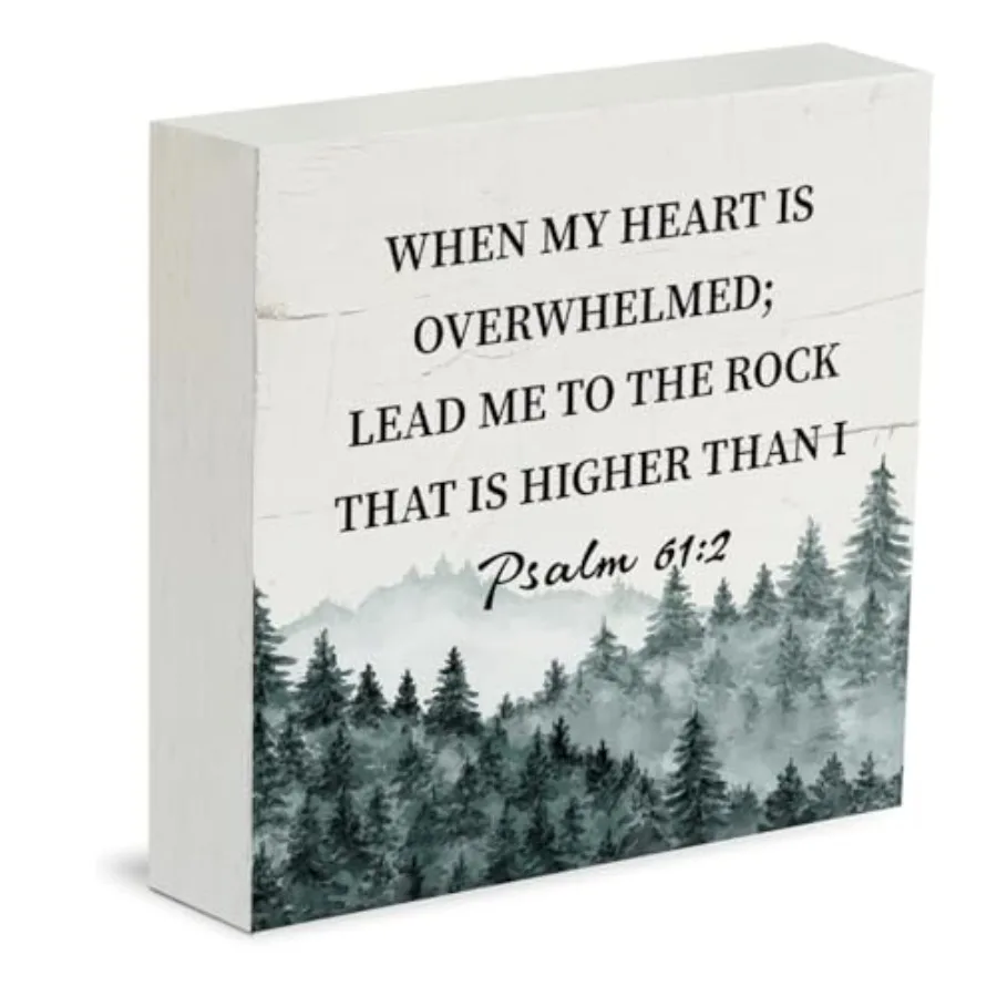 Rustic Christian Tabletop Box Sign Decor