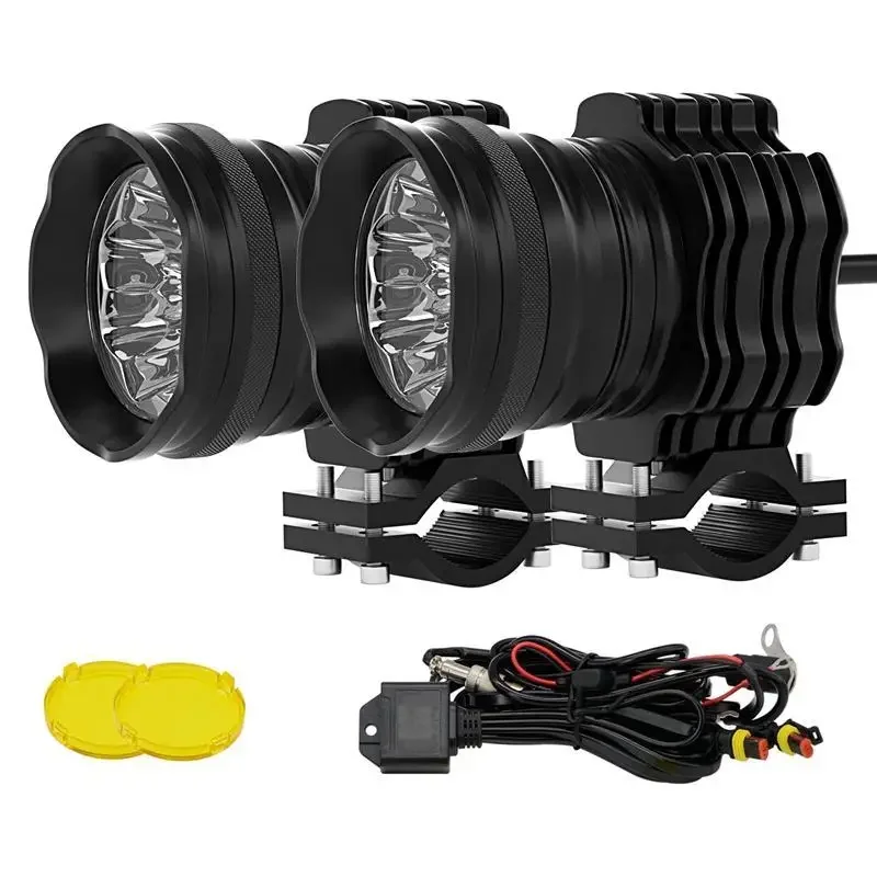 

Car Headlights 2Pcs Motorcycles Headlight White Super Bright LED Working Spot Light Motorbike Fog Lamp Scooters Spotlight