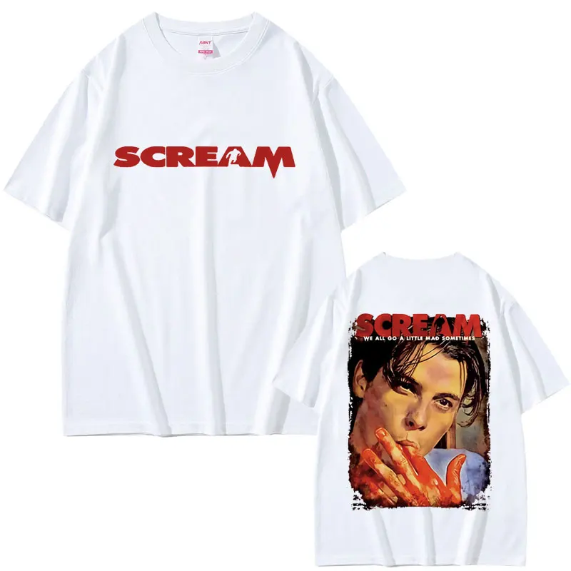 Scream Billy Loomis T-shirt Vintage Washed Oversized Streetwear Men Women Summer Cotton Short Sleeve Horror Movie Graphic Tee
